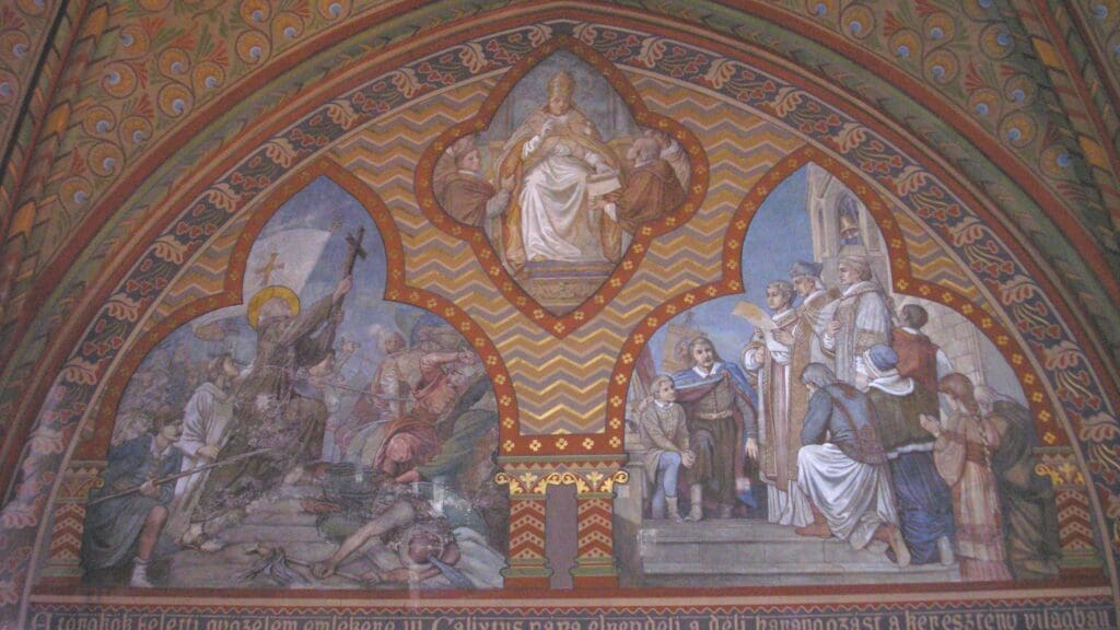 Pope Callixtus hands over his Prayer Bull to the clergy.