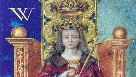 Portrait of Vladislaus II on the letter patent of nobility of János Gersei Pethő.