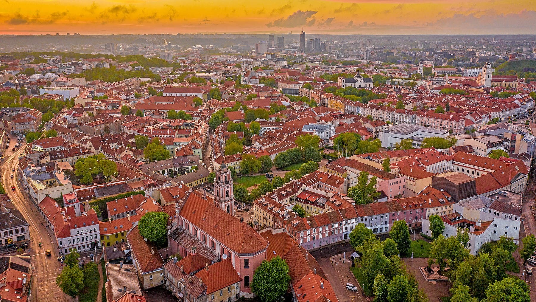 Aerial view of Vilnius, capital of Lithuania, in 2021 (Wikimedia Commons)