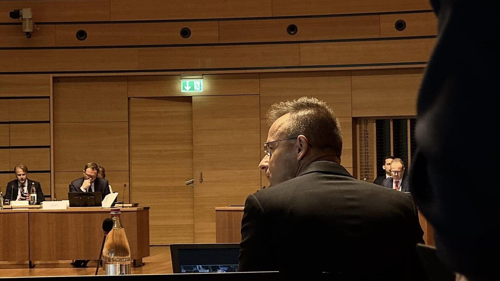 Hungarian Minister of Foreign Affairs and Trade Péter Szijjártó at the European Union’s Foreign Affairs Council meeting on 24 June 2024