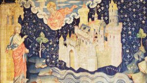 Jean Bondol and Nicholas Bataille, The Apocalypse Tapestry – New Jerusalem / City of God (1377–1382). Musée de la Tapisserie, Château d’Angers, Angers, France