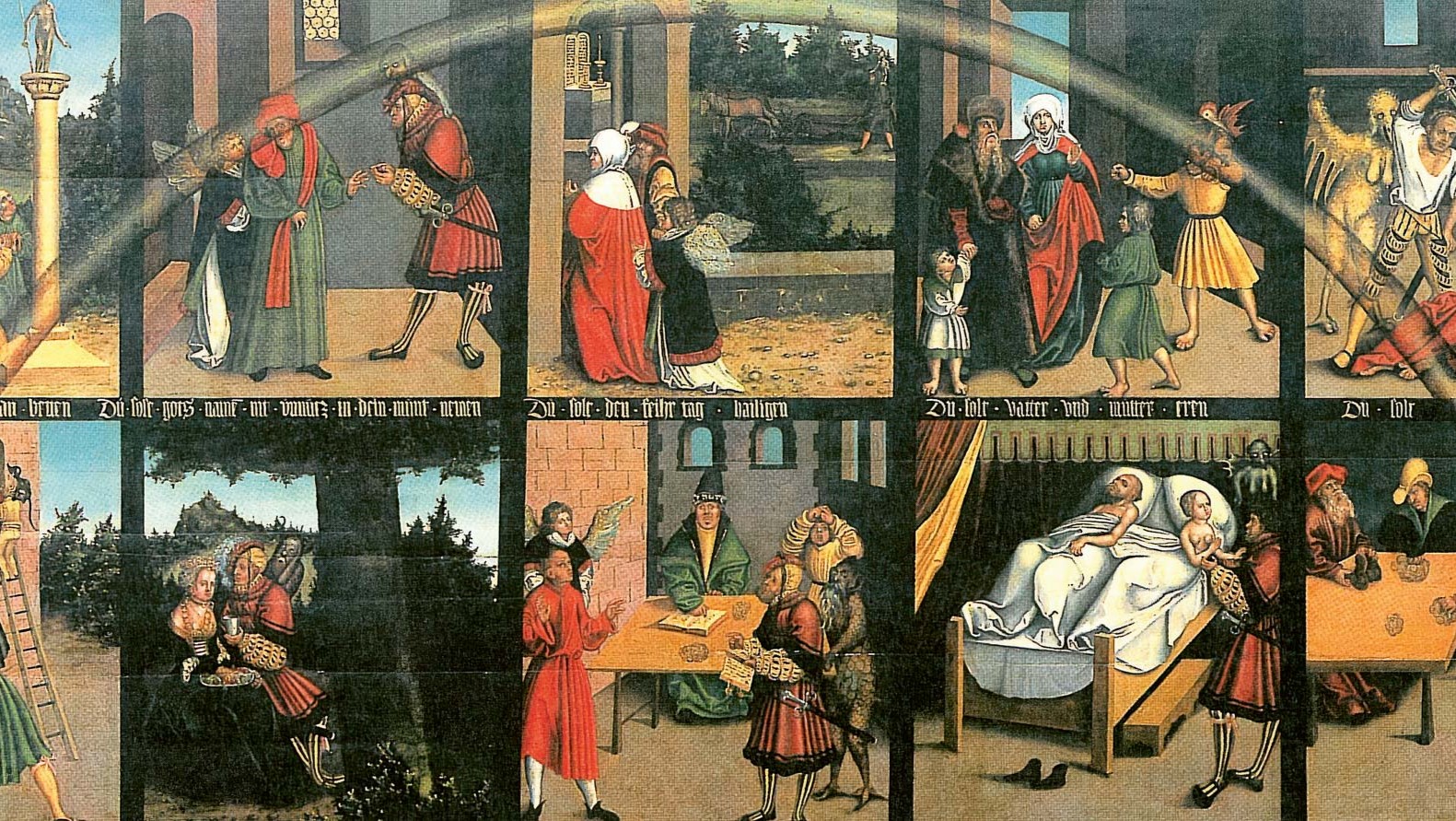 Workshop of Lucas Cranach the Elder, The Ten Commandments (1516). Rathaus Wittenberg, Wittenberg, Germany