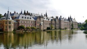 The Hofvijver and the buildings housing the States General of the Netherlands