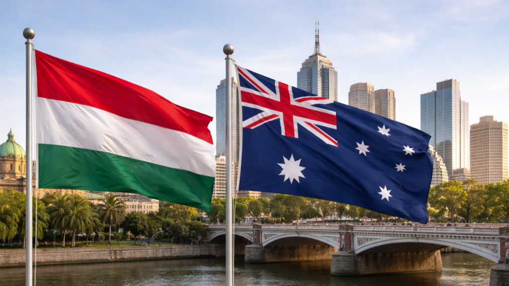 flags Australia Hungary