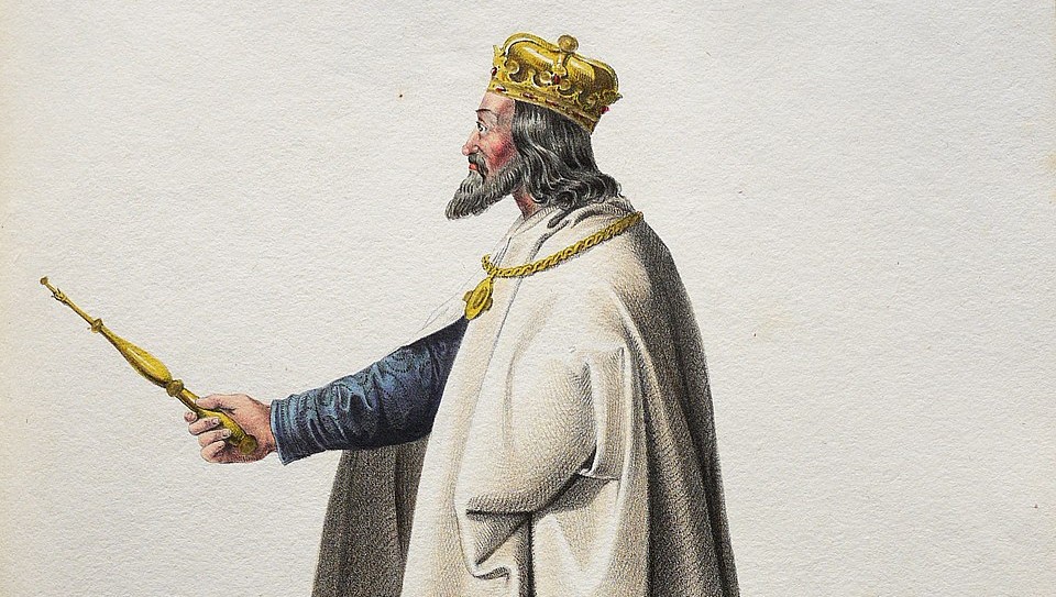King Andrew II of Hungary, lithography by Josef Kriehuber, 1828