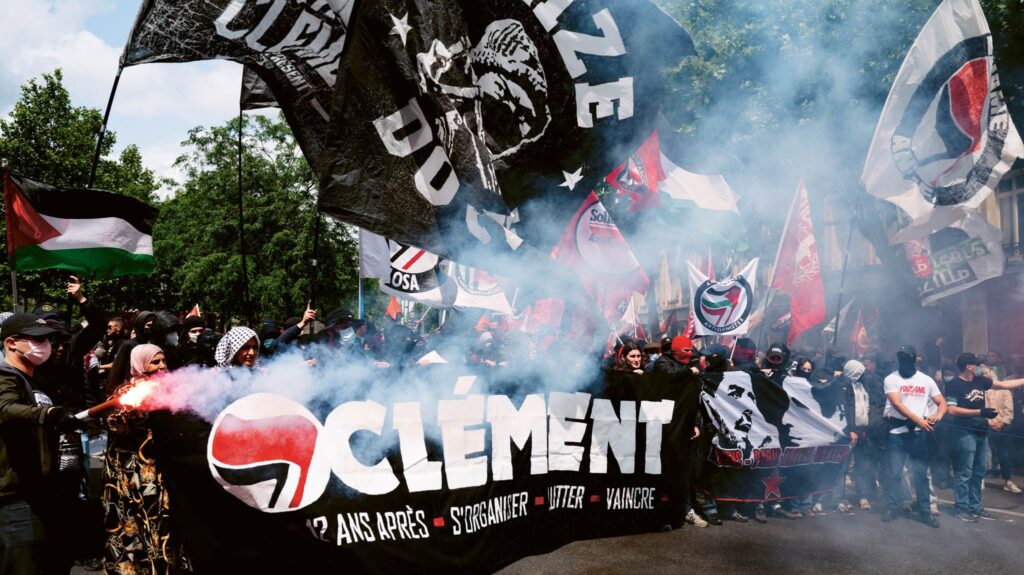 Anti-fascist march in Paris honouring Clément Méric, the young activist murdered on 5 June 2013